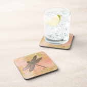 Roze onderdrukkingen Dragonfly Drankjes Onderzetter (Rechterzijde)