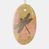 Roze onderdrukkingen Dragonfly Keramisch Ornament (Rechts)