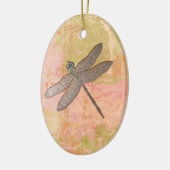 Roze onderdrukkingen Dragonfly Keramisch Ornament (Links)