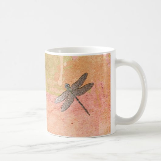 Roze onderdrukkingen Dragonfly Koffiemok (Rechts)