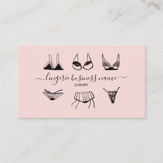 Roze ondergoed mode winkel Lingerie Visitekaartje (Voorkant)