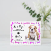 Roze onderverf Botten Nieuwe onderdrukker Aankondigingskaart (Staand voorkant)