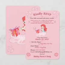 Roze Onderwater Verjaardags RSVP Kaart Bewerkbaar