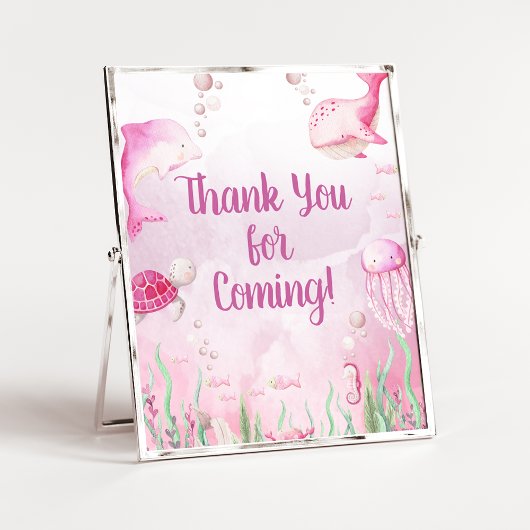 Roze Onderzee Douche Bedankt Bord Poster