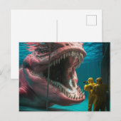 Roze onderzees monster briefkaart (Voorkant / Achterkant)