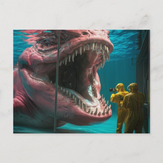 Roze onderzees monster briefkaart (Voorkant)