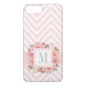Roze onderzeese kasten en bloemen met monogram Case-Mate iPhone case (Achterkant)