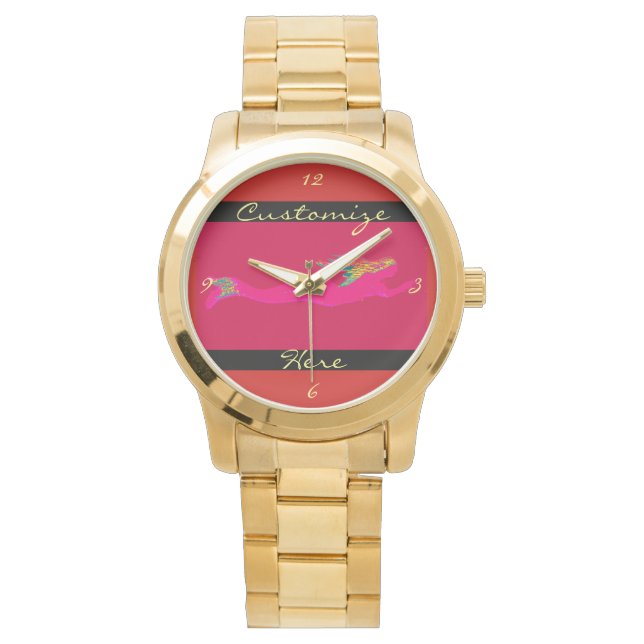 roze onderzeese zeemeermin horloge (Voorkant)
