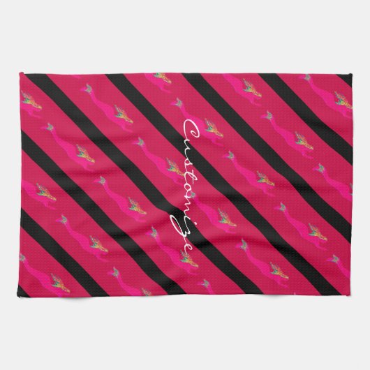 roze onderzeese zeemeermin theedoek (Horizontaal)