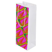 roze onderzeese zeemleder wijn cadeautas (Voorkant Gekanteld)