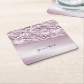 Roze Onderzetter Floral Paper (Schuin)