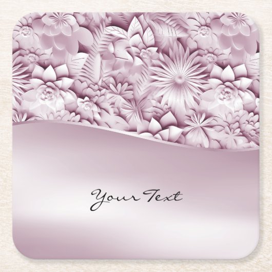 Roze Onderzetter Floral Paper (Voorkant)