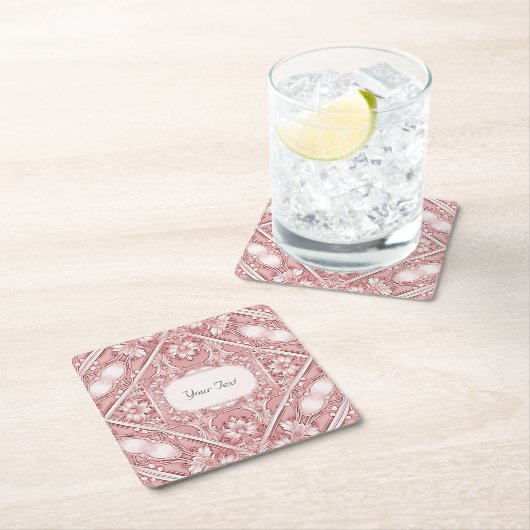 Roze Onderzetter Floral Paper (Insitu)