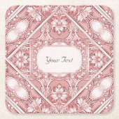 Roze Onderzetter Floral Paper (Voorkant)