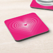 Roze onderzetter met harten (Linkerzijde)