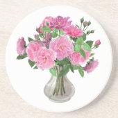 Roze Onderzetter Stone Roses (Voorkant)