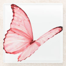 Roze Onderzetter van Butterfly