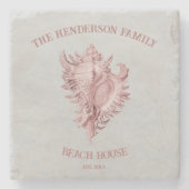 Roze Onderzetter van Shell-steen (Voorkant)