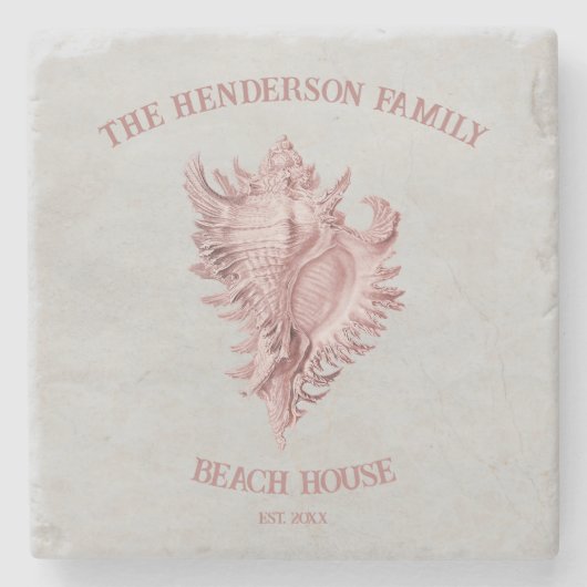 Roze Onderzetter van Shell-steen (Voorkant)