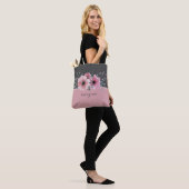 Roze onderzetters tote bag (Op model)