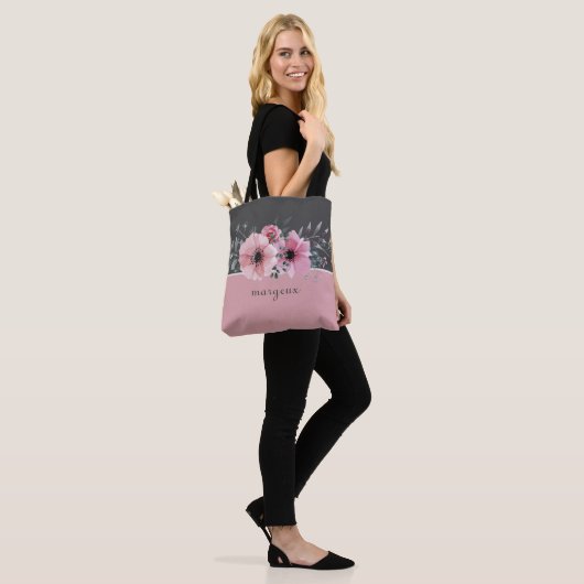 Roze onderzetters tote bag (Op model)