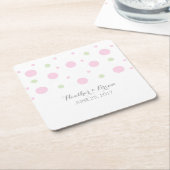 Roze Onderzetters van groenboek Confetti (Schuin)