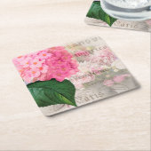 Roze Onderzetters van rozenpapier (Schuin)
