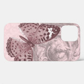Roze ondoorzichtige bovendrijver met vlinder Case-Mate iPhone case (Achterkant (horizontaal))