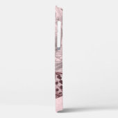 Roze ondoorzichtige bovendrijver met vlinder Case-Mate iPhone case (Achterkant / Links)