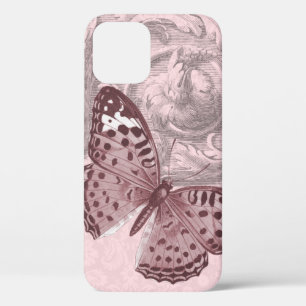 Roze ondoorzichtige bovendrijver met vlinder Case-Mate iPhone case