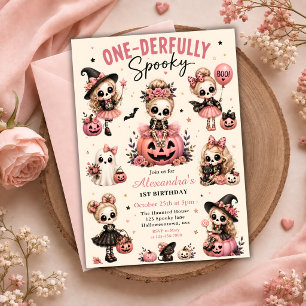 Roze One-derfully Enge 1e Verjaardag Kaart