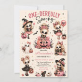 Roze One-derfully Enge 1e Verjaardag Kaart (Voorkant)