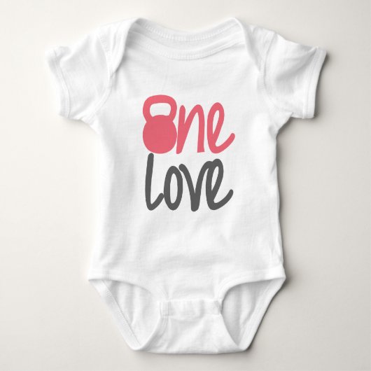 Roze "One Love" Romper (Voorkant)