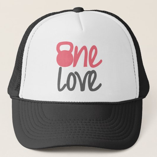 Roze "One Love" Trucker Pet (Voorkant)