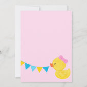Roze One Lucky Duck Girl Rubber Duck 1e verjaardag Kaart (Achterkant)