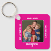 Roze One Photo Moederdag Gift Sleutelhanger (Voorkant)