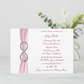 Roze Oneindig Bruiloftsuitnodiging Kaart (Staand voorkant)