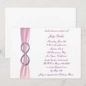 Roze Oneindig Bruiloftsuitnodiging Kaart (Voorkant / Achterkant)