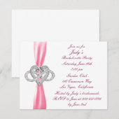 Roze oneindige hartslag Bachelorette partijuitnodi Kaart (Voorkant / Achterkant)