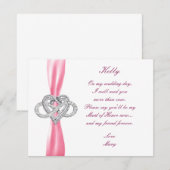 Roze oneindigheid hart gemaakt van eerwaarde Kaart (Voorkant / Achterkant)