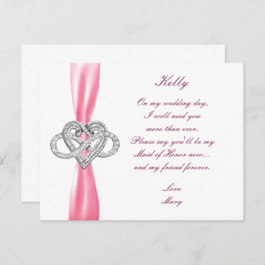 Roze oneindigheid hart gemaakt van eerwaarde Kaart (Voorkant / Achterkant)