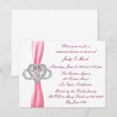 Roze Oneindigheid Hart Rehearsal Dinner Uitnodigin Kaart (Voorkant / Achterkant)