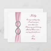 Roze Oneindigheid Trouw Getuige Kaart (Voorkant / Achterkant)