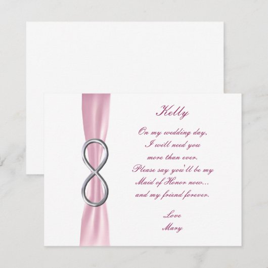 Roze Oneindigheid Trouw Getuige Kaart (Voorkant / Achterkant)