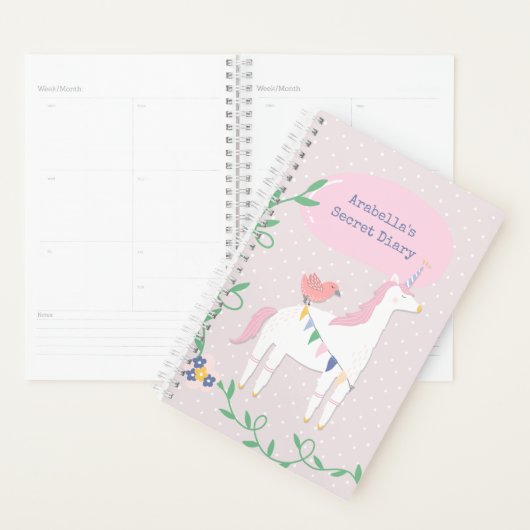  roze onicorn Girl's geheime agenda (Display)