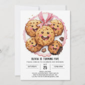 Roze Online Aangepaste Cookies Verjaardag Kaart (Voorkant)