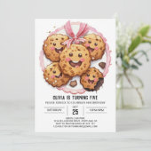 Roze Online Aangepaste Cookies Verjaardag Kaart (Staand voorkant)