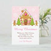 Roze ontbijt voor ontbijt feestdagenkaart (Staand voorkant)