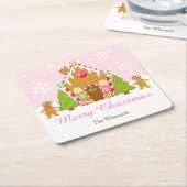 Roze ontbijt voor ontbijt kartonnen onderzetters (Schuin)