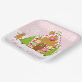 Roze ontbijt voor ontbijt papieren bordje (Gebogen)